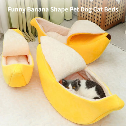 Banana Cat and Dog Bed for Small and Medium Sized Animals