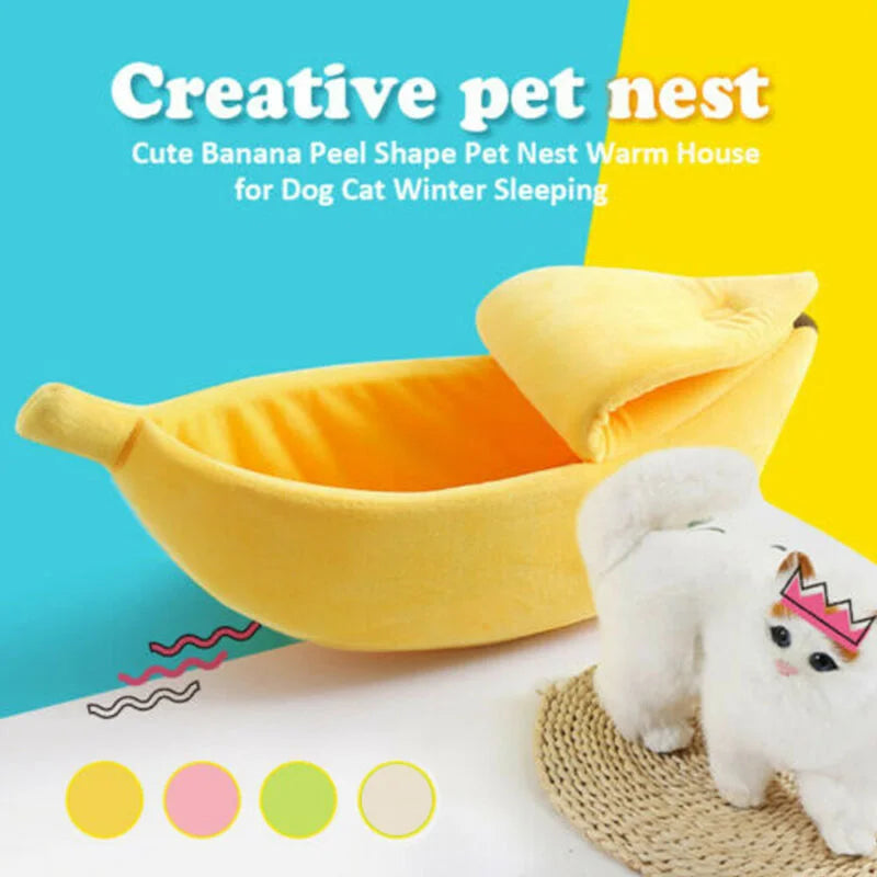 Banana Cat and Dog Bed for Small and Medium Sized Animals